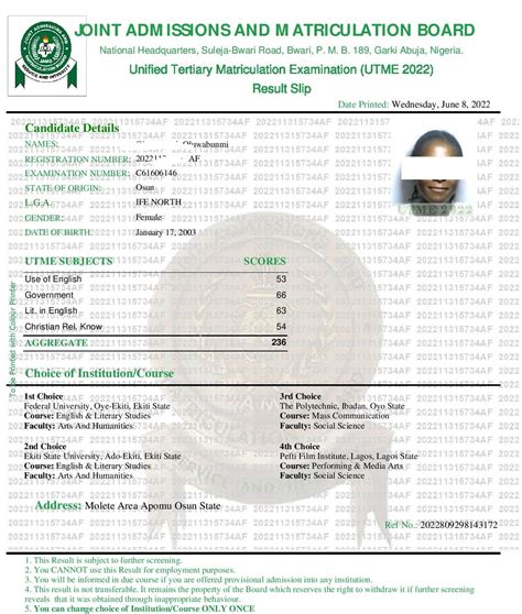 jamb portal to check result 2023